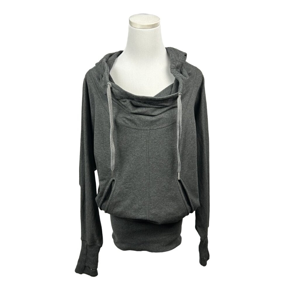Lululemon Flashback Pullover Hoodie Women 4 Grey Oversized Dolman Sweatshirt